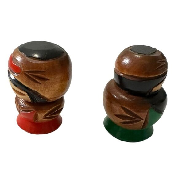 VINTAGE A Pair of Japanese Ainu Kokeshi Doll, Wood Curved. - Picture 4 of 8